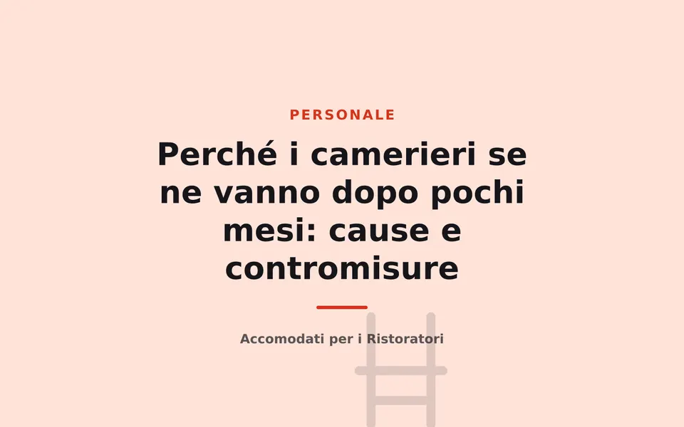 Perché i camerieri se ne vanno dopo pochi mesi: cause e contromisure